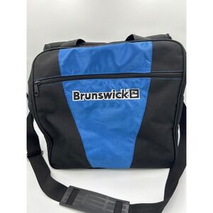 Brunswick Blitz Single Ball Bowling Bag Black Blue Adjustable Strap Sport Bag